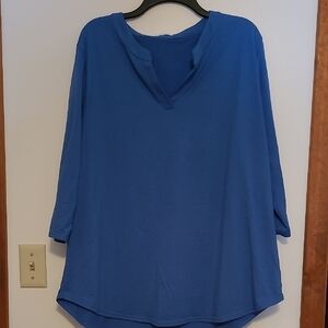 Sherosa Blue 3/4 Sleeve Top SZ 2X